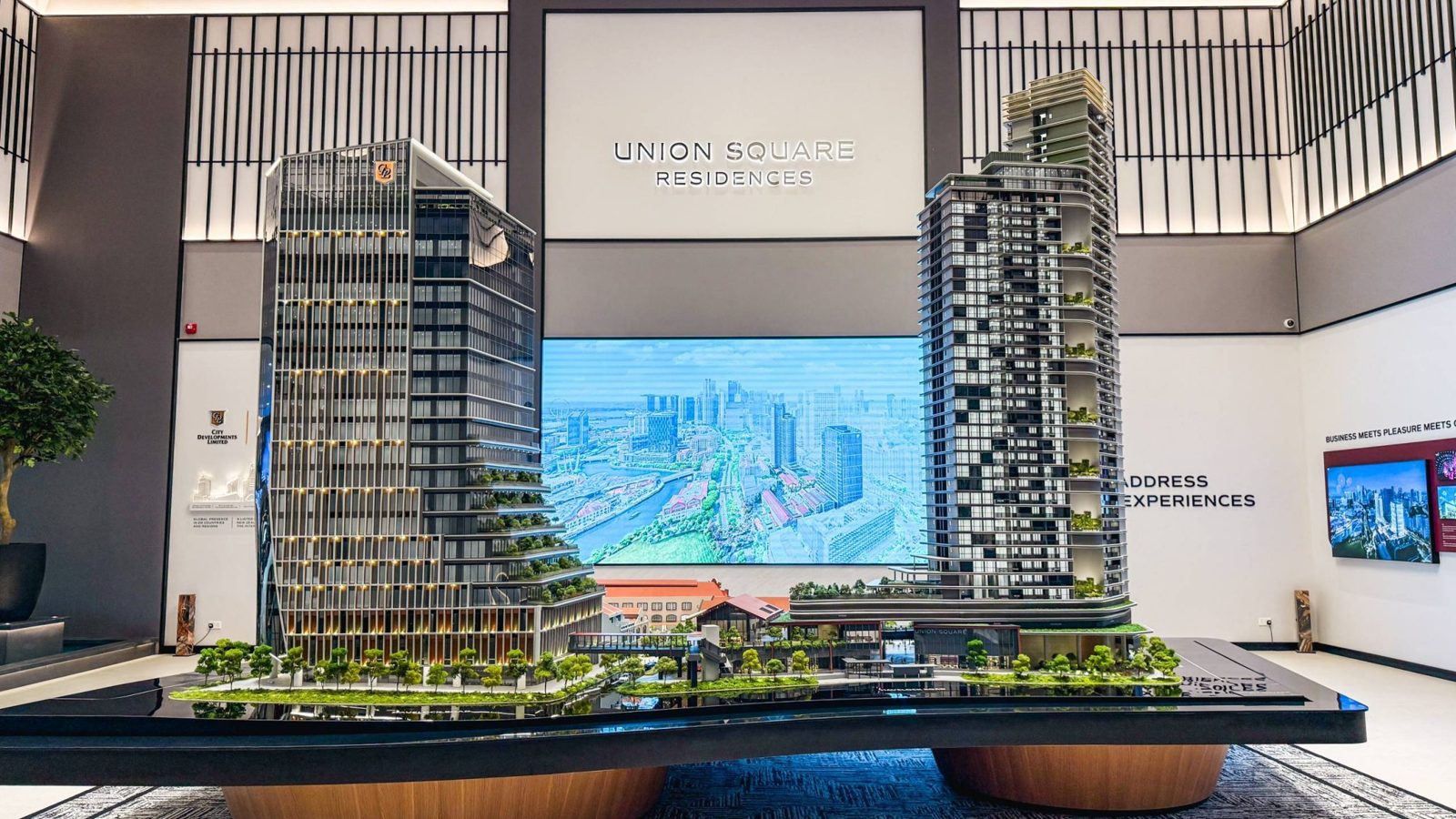 Scale model of Union Square Residences and Union Square Central at the sales gallery